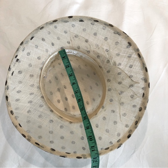 Polka Dot Straw Hat with 3D Flower - Picture 7 of 10